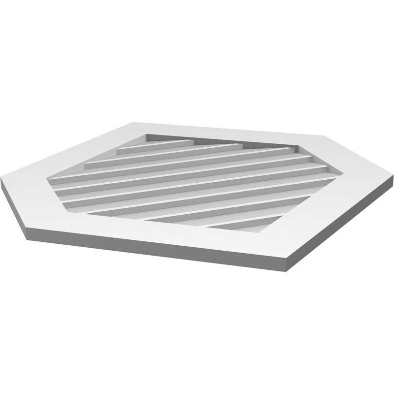 Ventilé vertical à pignon vertical en uréthane 9/12, H 34 po x l 30 po x P 1 po