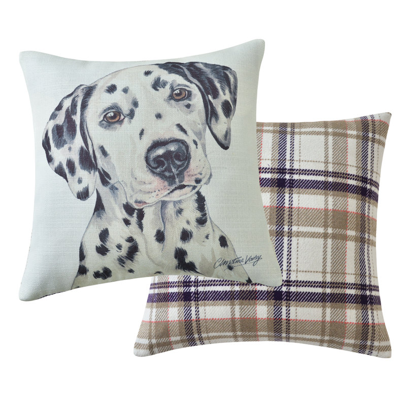 Plaid Beige Square Cushion