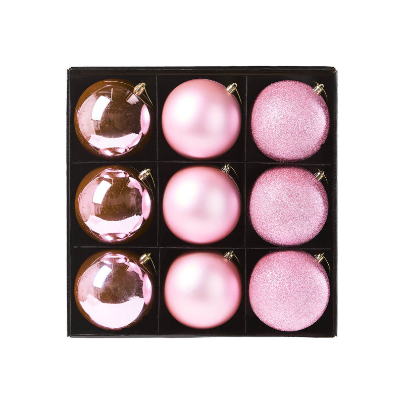 Polystyrene Shatterproof Bauble, 11 cm H x 9.9 cm W x 9.9 cm D, pink, 9