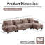 Canapé surdimensionné en forme de L à 4 places en chenille, avec 4 coussins de taille exquise et 1 repose-pieds mobile, conception incurvée ergonomique, canapé modulaire facile à assembler pour le bureau du salon-1244417665-1244417664