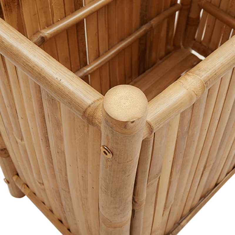 Bayou Breeze Planter 15.7"X15.7"X31.5" Bamboo, 19.7" H x 19.7" W x 11.8" D