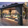 16 Ft. W x 12 Ft. D   Pro Series Aluminum Patio Gazebo,  Premium Gazebo，Hardtop Gazebo  Curtain and Netting for Patio, Lawn and Garden, Brown
