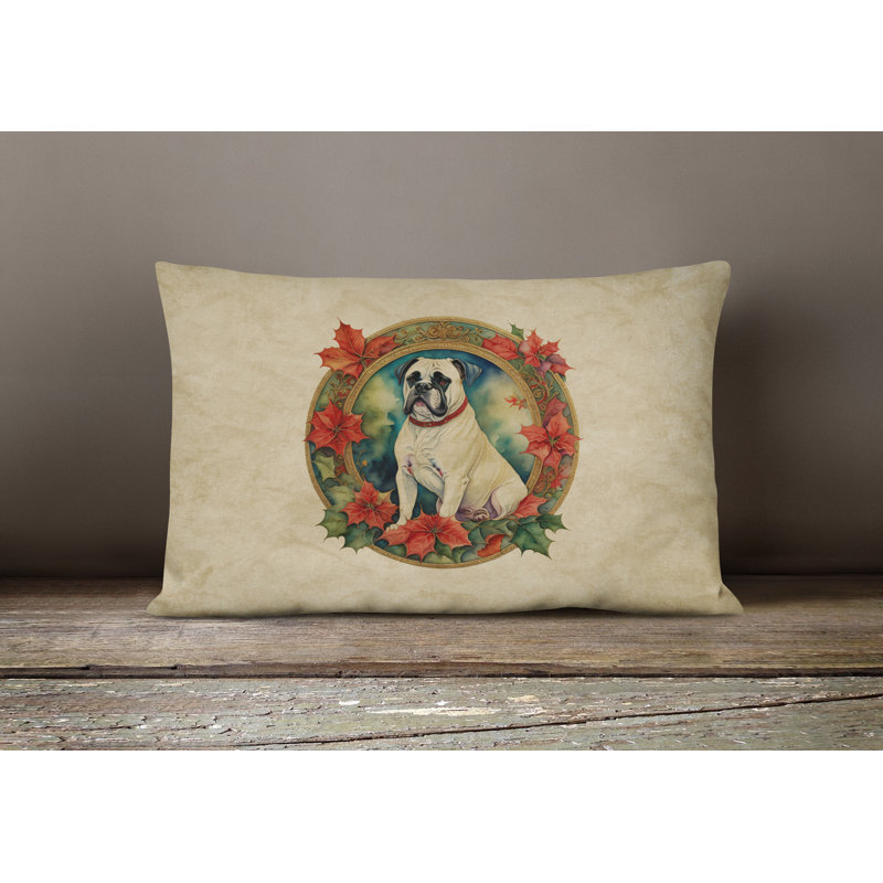 Coussin Christmas, 12 po x 16 po, Bullmastiff, Rectangulaire