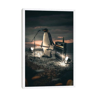 The Rockstar Penguin by Zenja Gammer - Print on Canvas