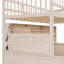 Lit superposé simple au-dessus de grand lit simple avec tablettes intégrées, lumières à changement de couleur et panneau perforé, beige-1324222568-1324222575