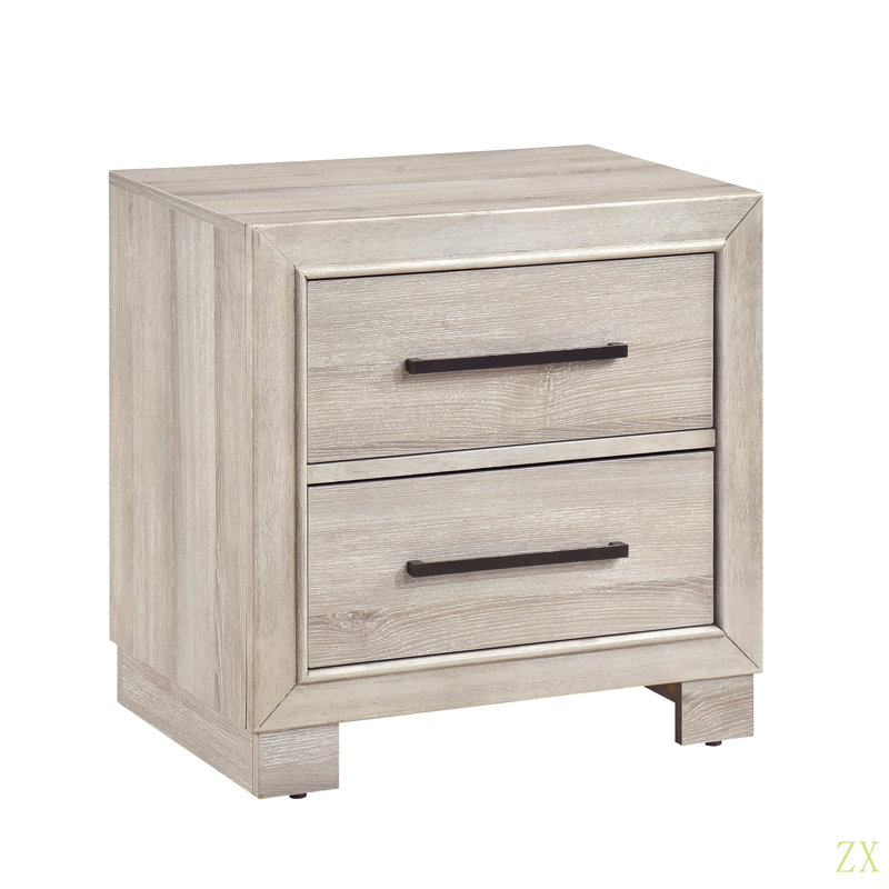 Table de chevet à deux tiroirs Modern, Gris