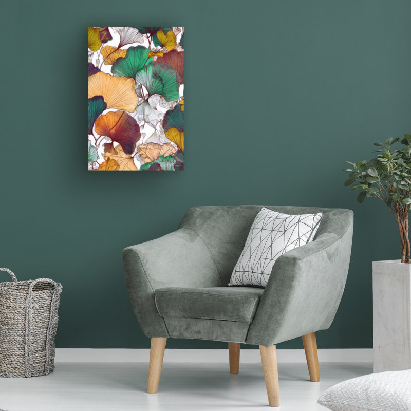 Art sur toile, 12 feuilles de bolognaise, H 30 po x l 47 po