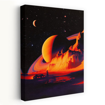 Alien Landscape Abstract Contemporary Landscape Nature Wall Art Print by Taudalpoi - Wrapped Canvas Print