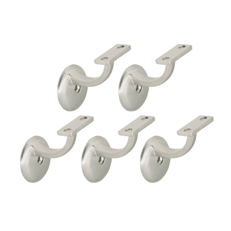 Design House 182030 Jumbo Handrail Bracket 5-Pack, Satin Nickel