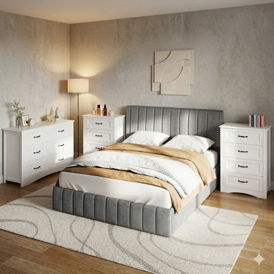Masad 4-Piece Bedroom Set-Black-Double Size