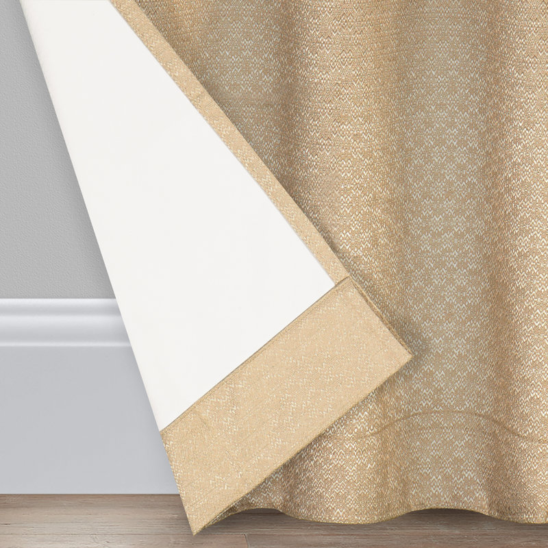 Canova Polyester Blend Light Filtering Curtain Panel, Gold, 96" L x 42" W