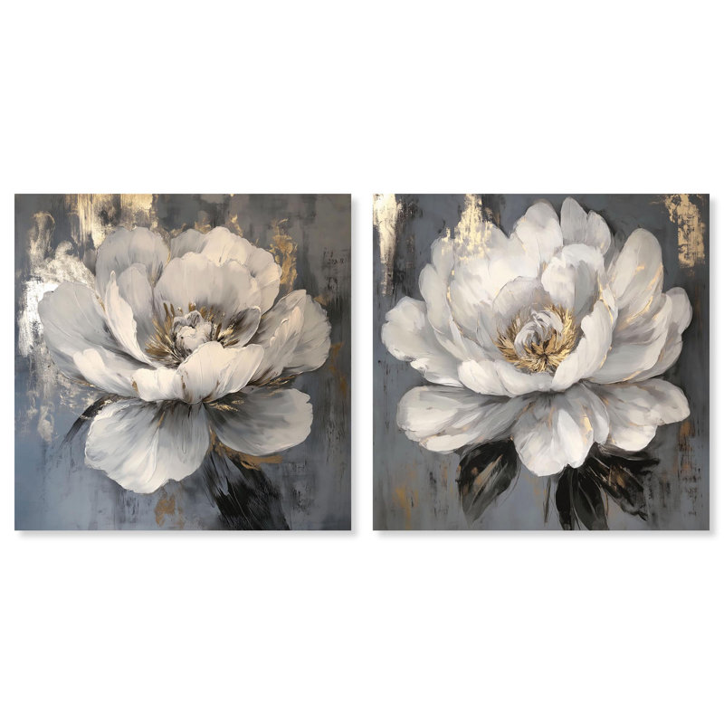 "Luxe Botanicals Art", ensemble de 2 impressions sur toile par , H 16 po x l 16 po, Toile tendue, Ne s’applique pas