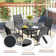 Round 4 - Person Outdoor Dining Set with 4 Stackable Textilene Armrest Chairs