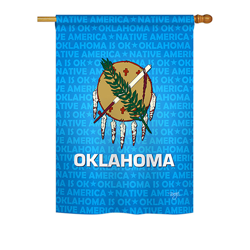 Drapeau maison en polyester 2 côtés olklahoma
