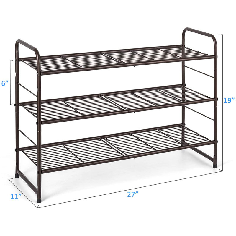 12 Pair Shoe Rack, Bronze
