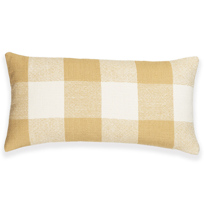 Coussin Birch Lane Cleveland, Polyester, Jaune à carreaux