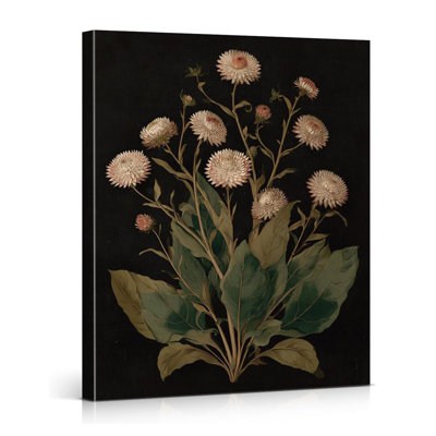Rétro art mural floral foncé Moody botanique impression sur toile affiche Cottagecore foncé décoration murale pour maison de campagne salon 8 x 10 pouces encadrée
