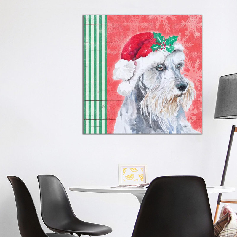 "Holiday Puppy V" par Patricia Pinto, reproduction d’art, Toile tendue, Pas de tapis, H 37 po x l 37 po x P 1,5 po