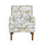 Chaise d'appoint avec imprimé floral contemporain et garniture cloutée
