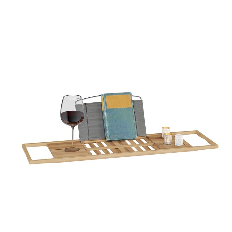 Custom Acrylic Bathroom Bath Caddy Wine Glass Holder Tray Over