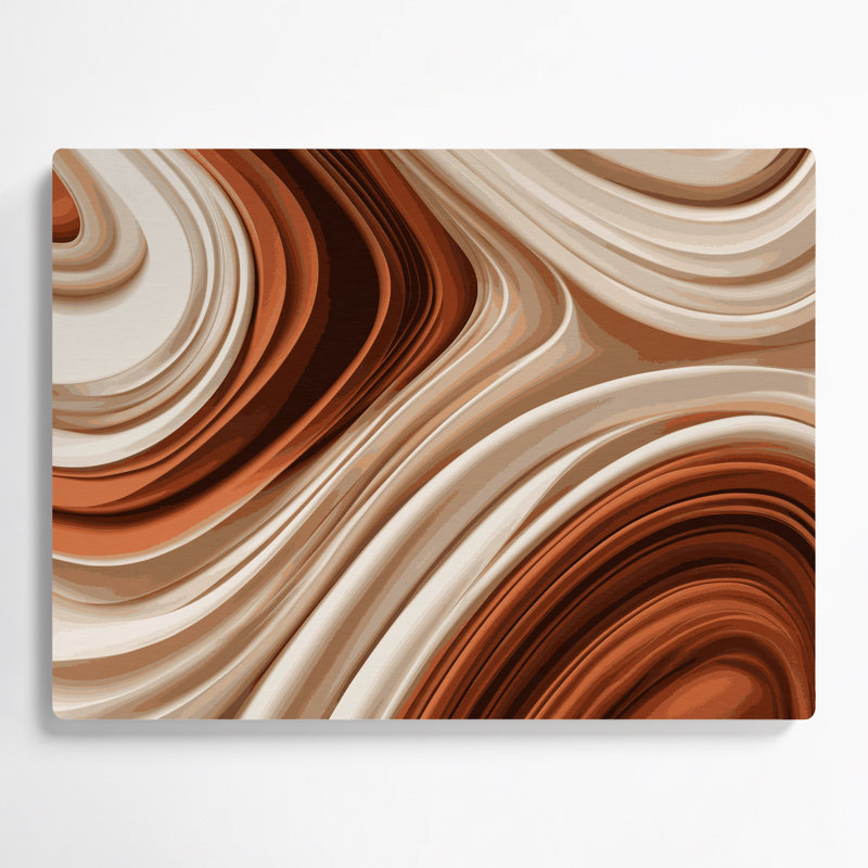 Gradient abstrait 53, art mural en métal beige, H 11 po x l 14 po