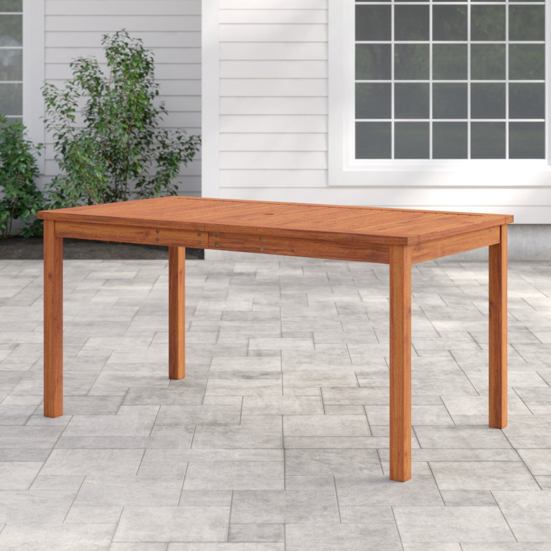 Alfonsi Acacia Wood Outdoor Dining Table, Brown