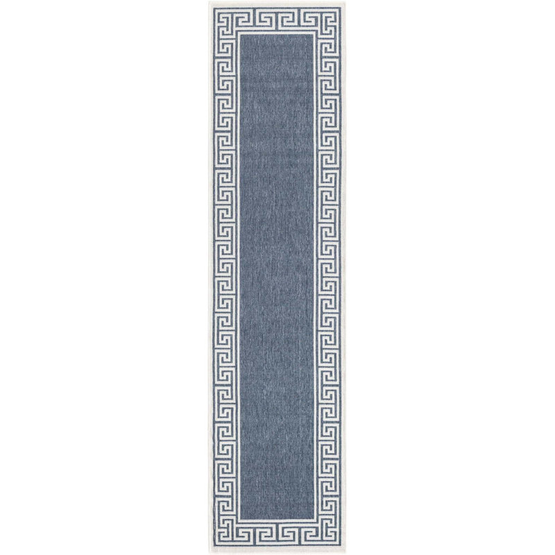 Tapis bleu marine intérieur / extérieur Amiri, Tapis de couloir 2 pi x 8 pi