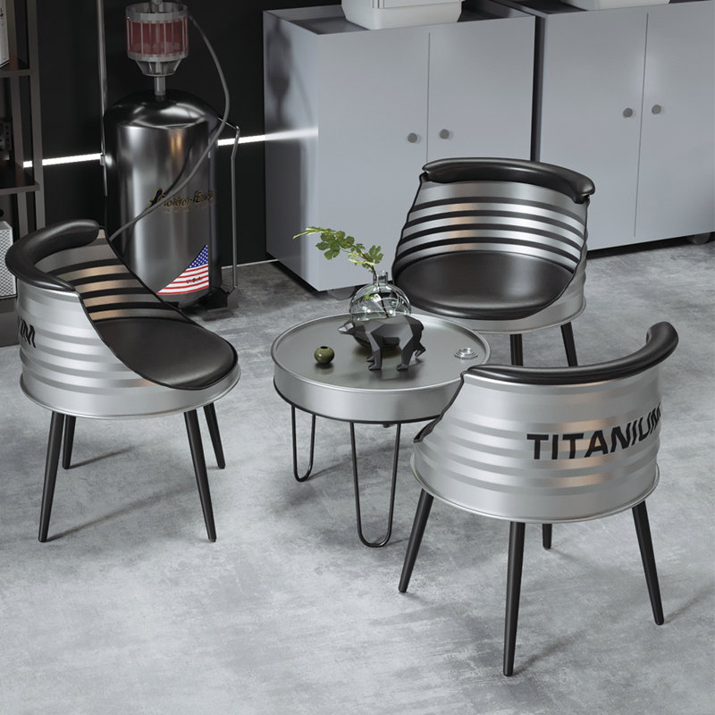 Maigon Three Leg Dining Set, 4 Piece Dining Set, Silver, Silver