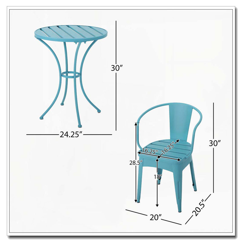 Ensemble d'extérieur 3 pièces, Bleu