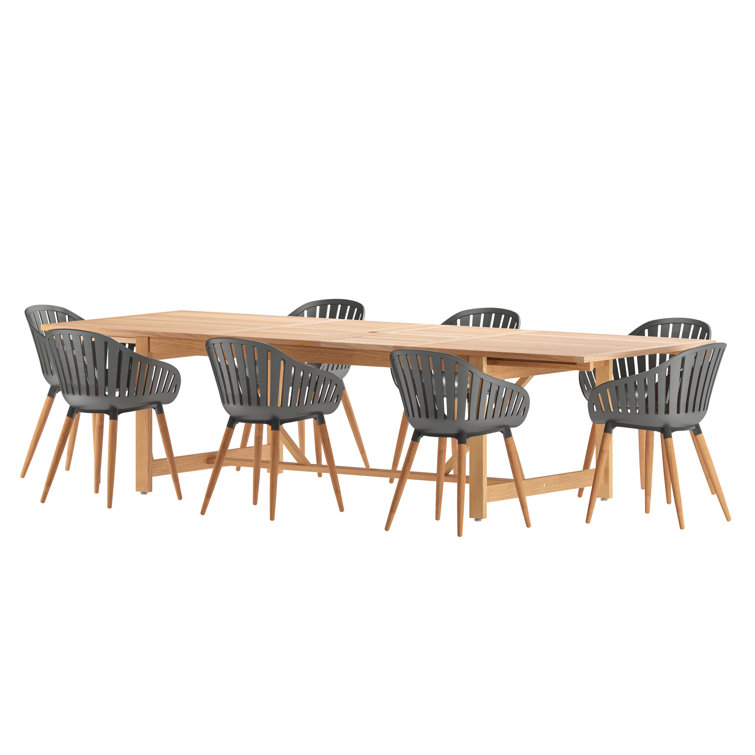 Anav Rectangular 8 - Person 79" Long Teak Dining Set