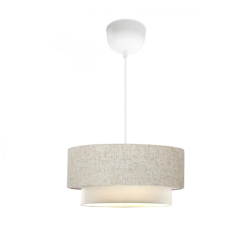 Lustre élégant en tissu crème, 27,6 po x 11,8 po | 1 x douille E27, 40 W maximum | Luminaire élégant pour le salon et la salle à manger, classé IP20, décoration intérieure moderne | Ampoule non incluse, parfaite pour tout espace