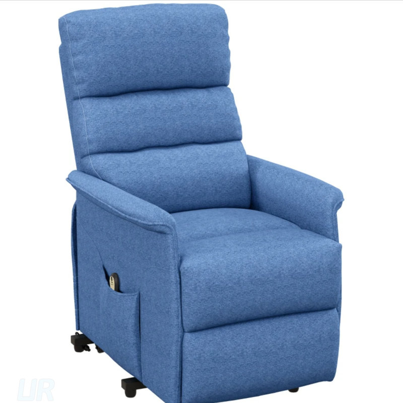 Fauteuil inclinable électrique avec télécommande pour personnes âgées et blessées, confortable et robuste, Tissu bleu