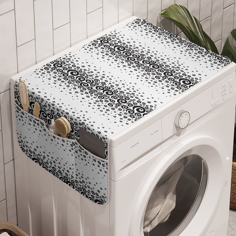 Ensemble de 2 pièces de rangement pour machine à laver 47 po x 18,5 po noir et blanc East Urban Home