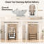 Fauteuil de massage complet YJ-L50 YITOUCH L50 Ebern Designs en similicuir blanc, fauteuil de massage Shiatsu chauffant 5D sans gravité avec rail SL, 52 coussins d'air, chargement sans fil et rouleau de massage pour les pieds-1992618337