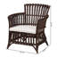 Chaise avec accoudoirs en rotin brun très foncé Bali & Pari Brooklyn