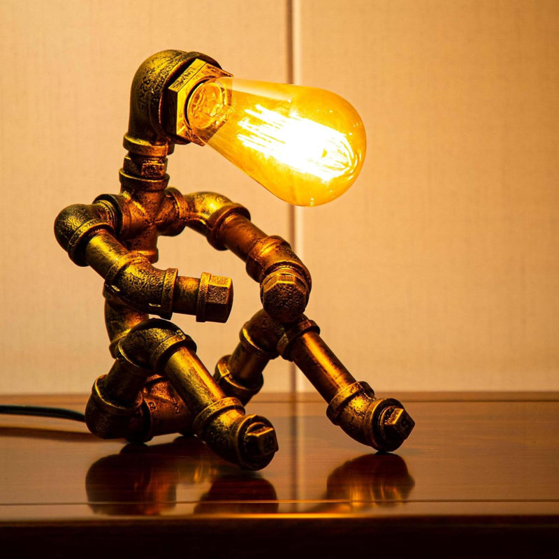 Lampe de table Steampunk de style industriel et industriel en métal