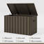 Boîte de rangement en résine résistante à l'eau et verrouillable mauve 160 gallons, brun - Contenant de rangement extérieur pour coussins de patio, accessoires de piscine et outils de jardin-115595889-115595890-134054955