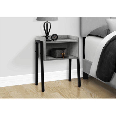 Table d'appoint, côté, bout, table de chevet, lampe, salon, chambre à coucher, stratifié, métal, contemporain, moderne