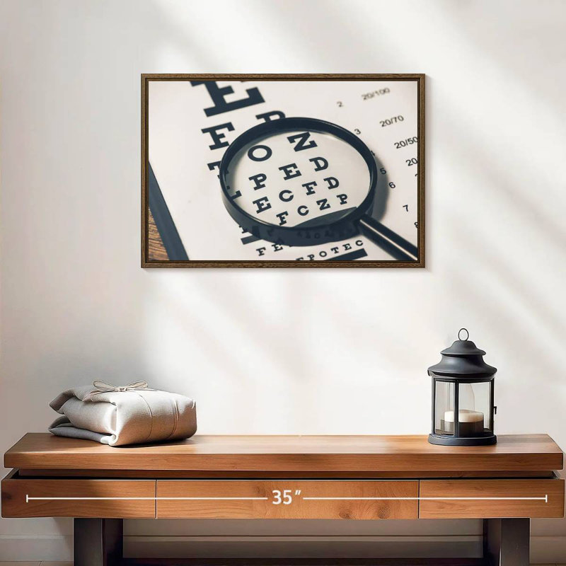 Tableau de vision, 37 po x 25 po, Cadre flottant noyer