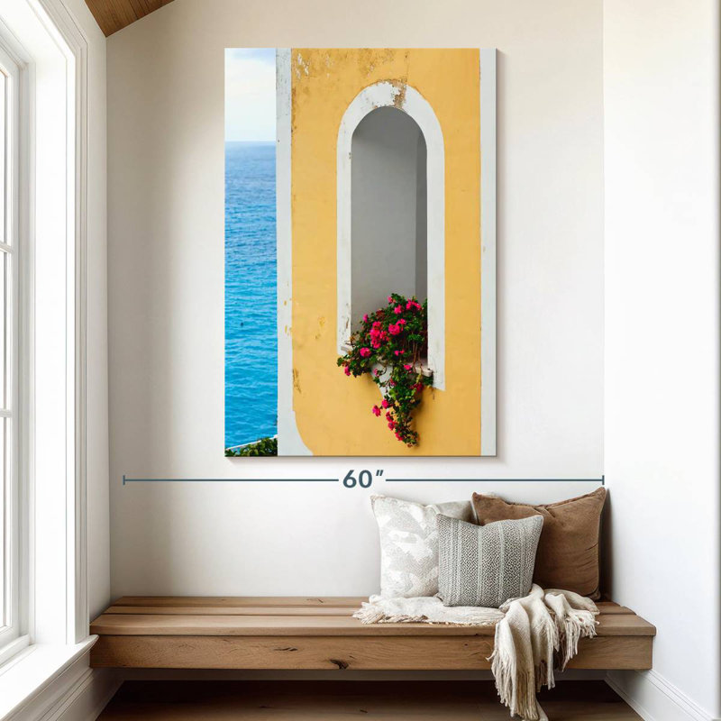 Aime Floral Mediterranean Window, 51" H x 34" W