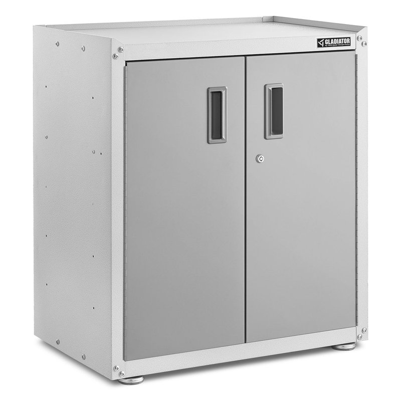 Ready-To-Assemble Full-Door Modular Gearbox, Silver/White