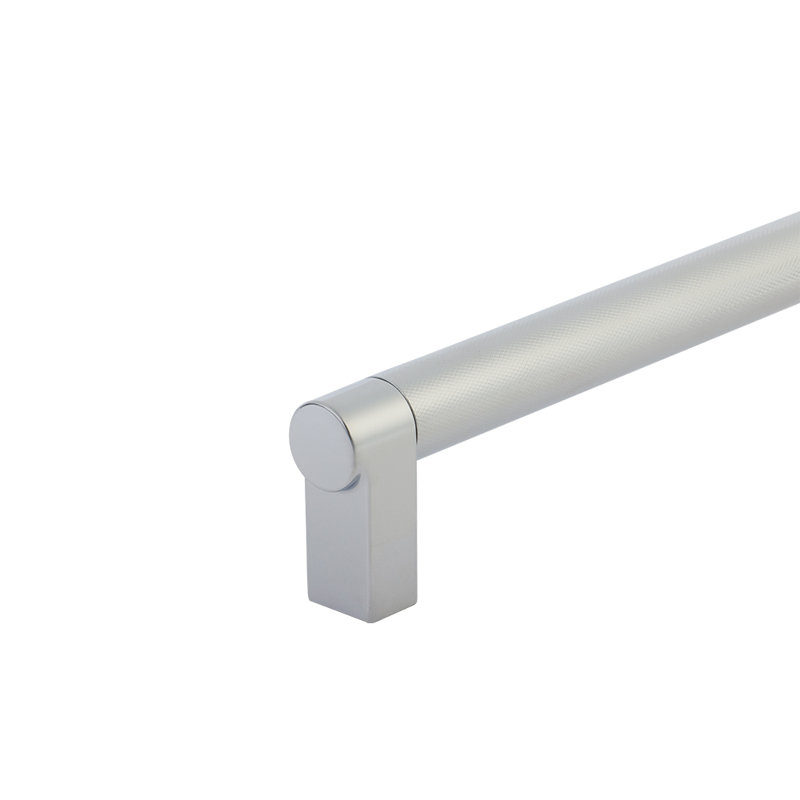 Emtek Select Appliance Pull 54" cc, Rectangular Stem, Knurled Bar, Polished Chrome