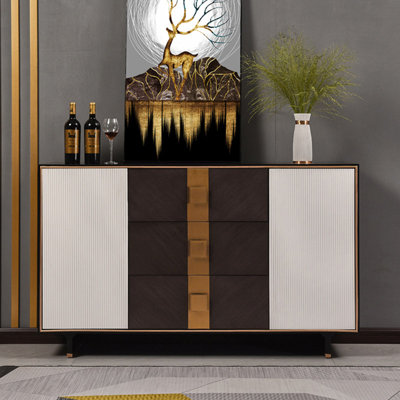 Modern Brown Solid Wood Sideboard