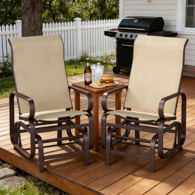Ensemble de 2 chaises longues confortables