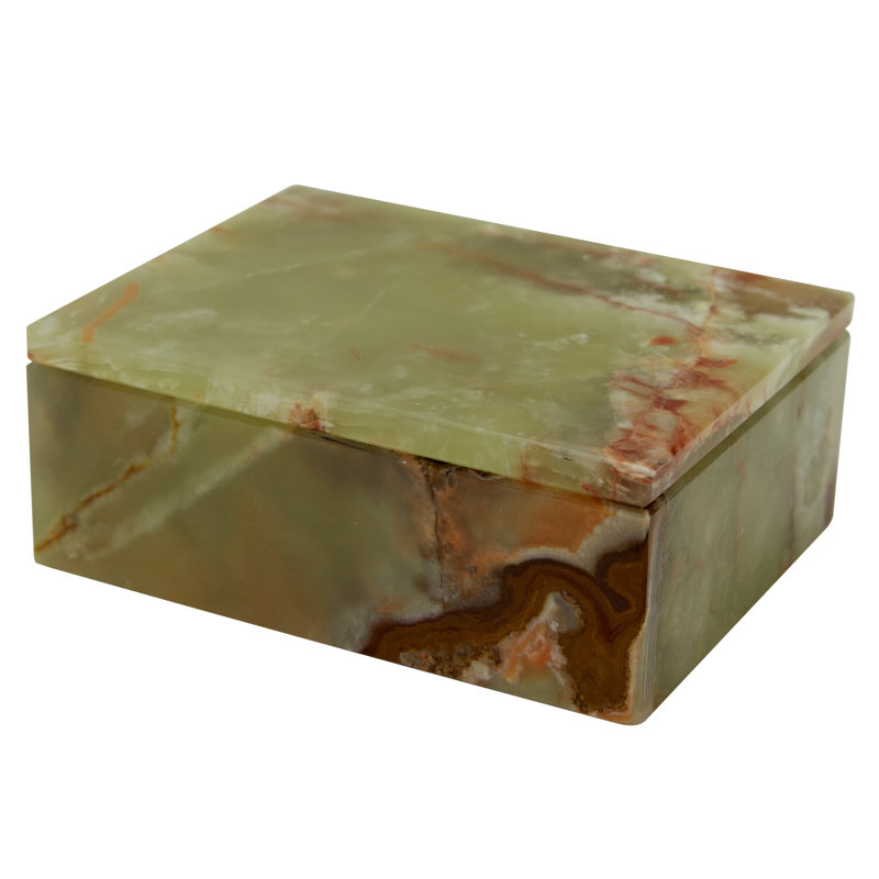 Allynn Marble Memory Box, Whirl Green Onyx