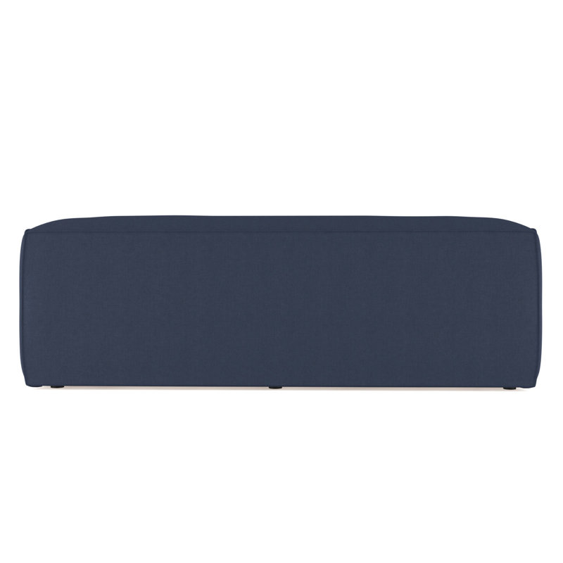 Varick Oversize Track-Arm Sofa with Flange, 30" H x 96" W x 41" D, Ebony, Box Weave Linen Blanc