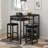 Bar Table and Chairs Set with Power Outlet, Pub Table and Chairs Set for 2 with 2 Storage Shelves-235273994
