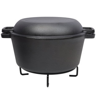 3 In 1 Pre-seasoned Cast Iron Dutch Oven