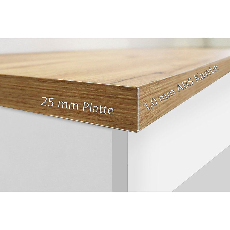 SOLE Wood Kitchen Island, White/Oak