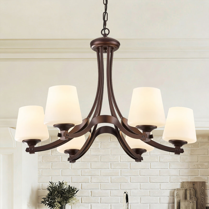 6 - Light Steel Dimmable Chandelier/ Traditional Chandelier, Oil Rubbed Bronze